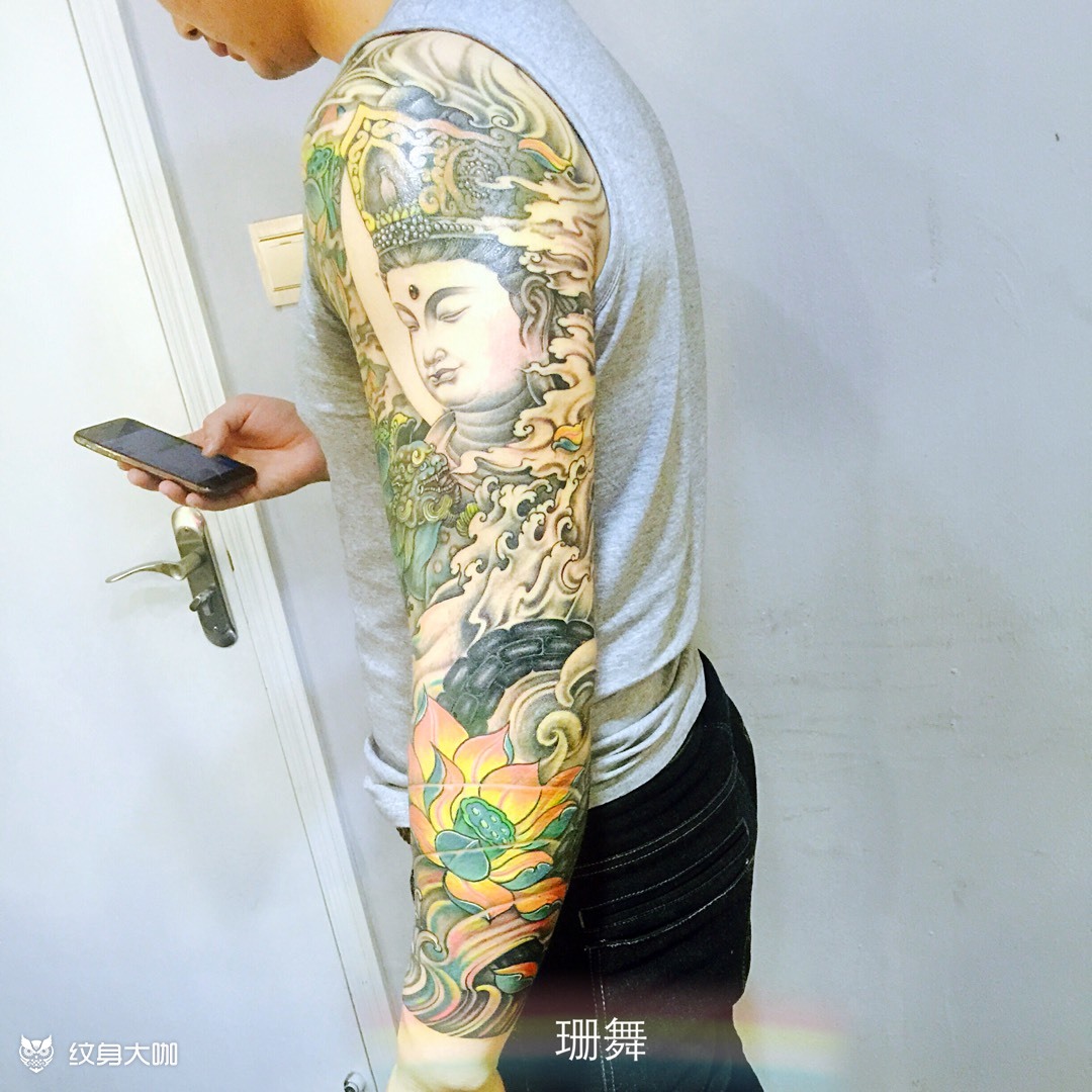 大势至菩萨_纹身图案手稿图片_沈云东的纹身作品集