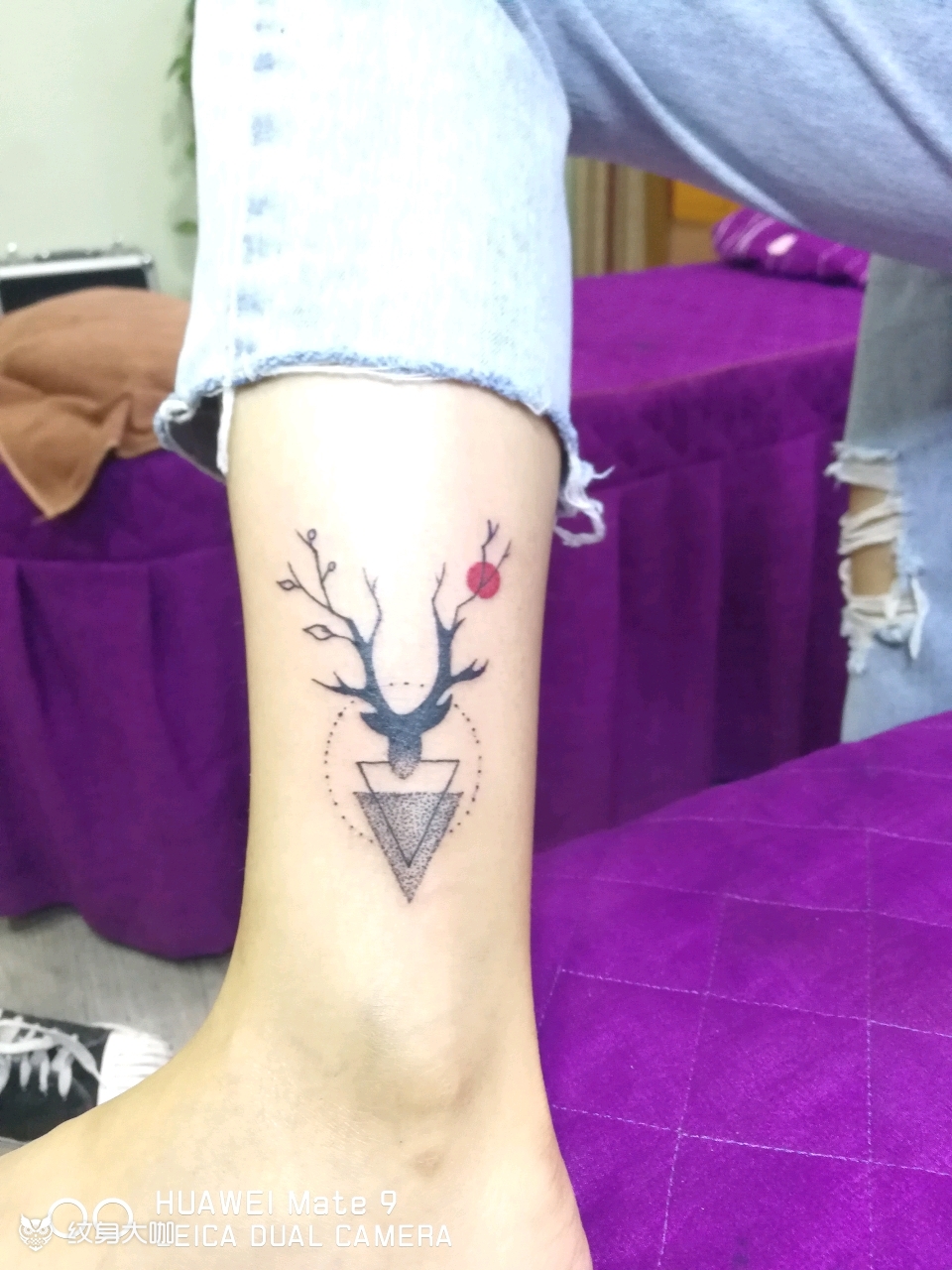 脚踝鹿角_纹身图案手稿图片_陈辉的纹身作品集