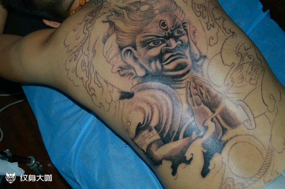 满背_纹身图案手稿图片_王鹏的纹身作品集