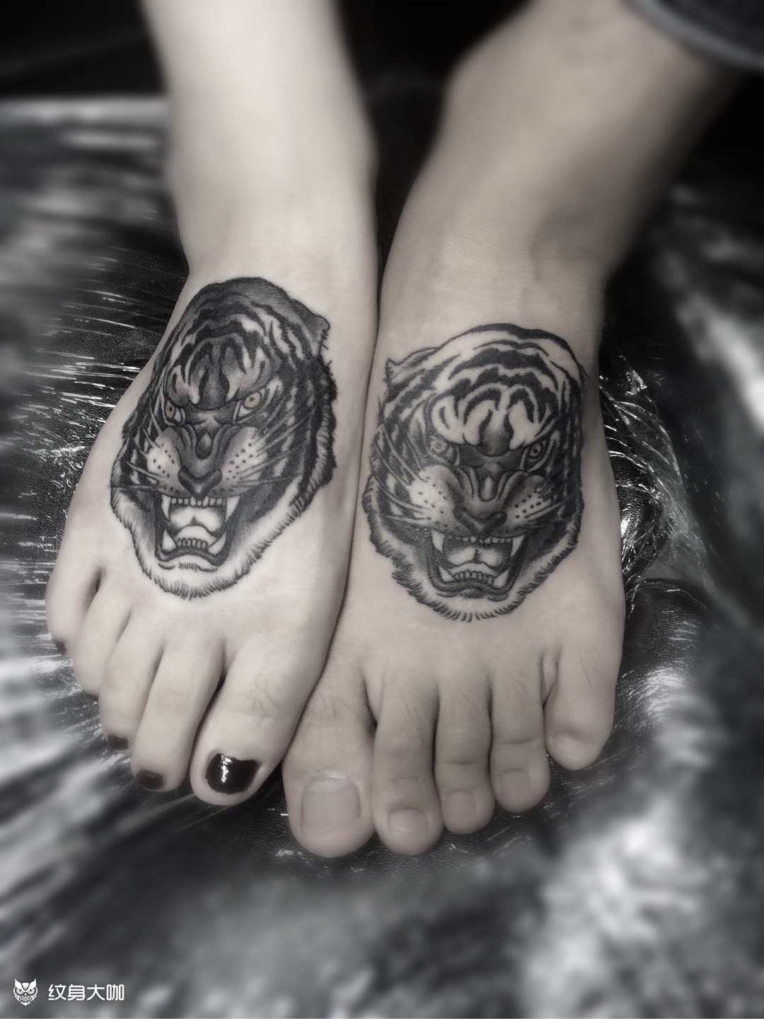 情侣虎头_纹身图案手稿图片_陆洪亮的纹身作品集