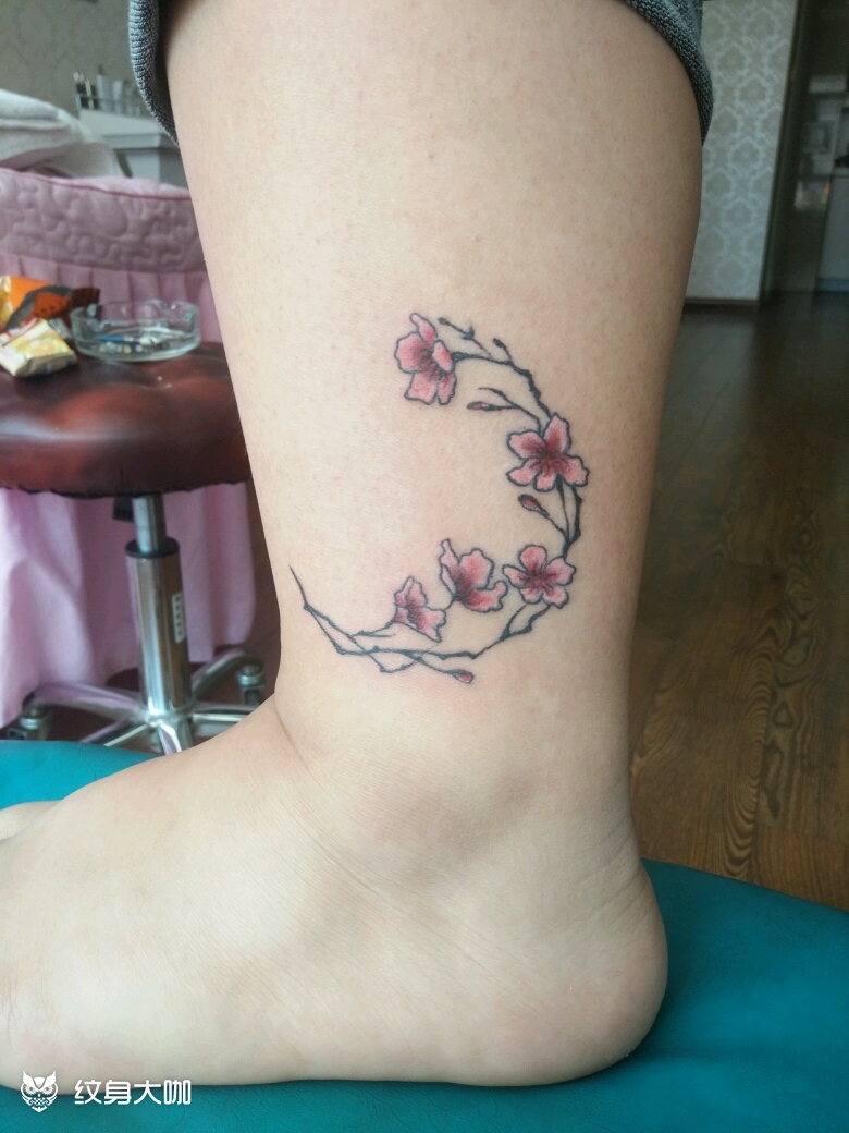 脚踝小花_纹身图案手稿图片_silence的纹身作品集