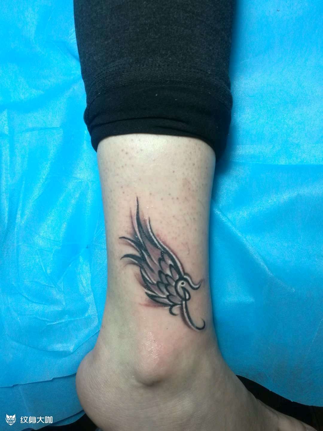 小腿 翅膀_纹身图案手稿图片_孙雷的纹身作品集