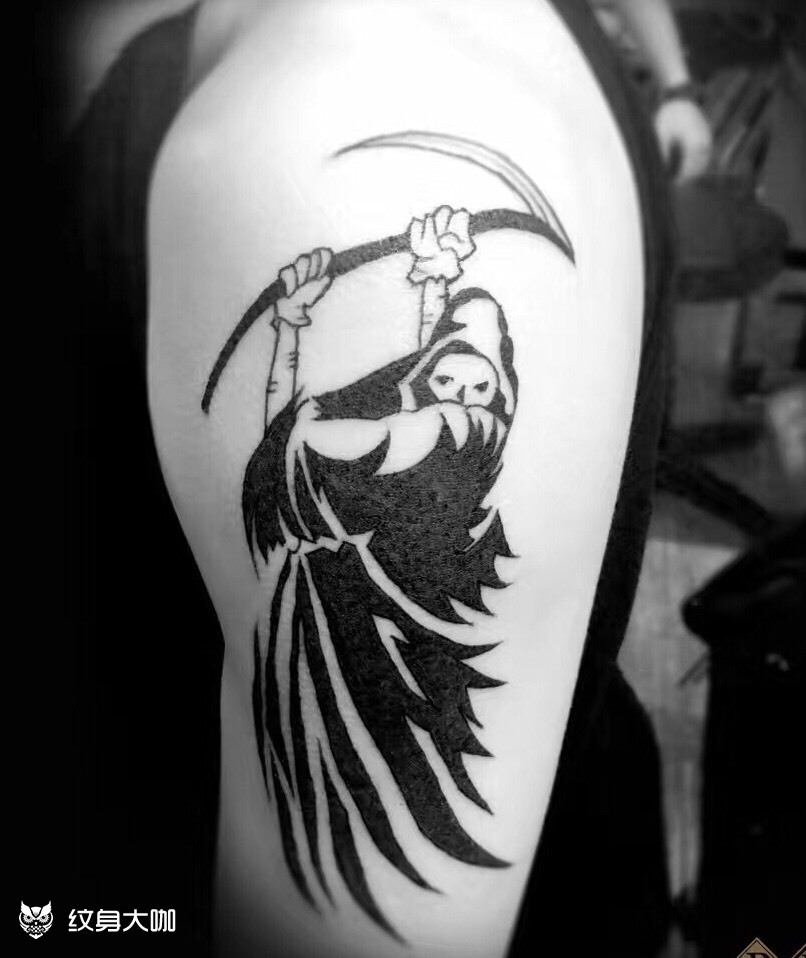 死神镰刀_纹身图案手稿图片_黄磊的纹身作品集