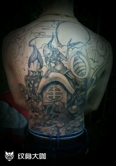 五鬼运财,_纹身图案手稿图片_亮子的纹身作品集