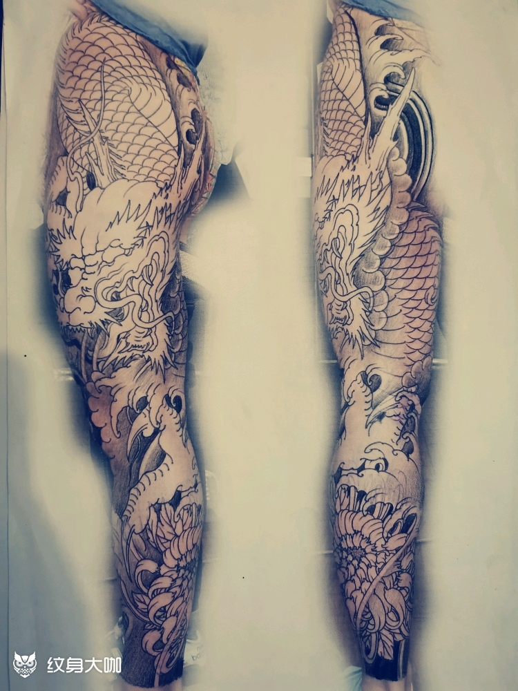 龙腿_纹身图案手稿图片_一凡的纹身作品集