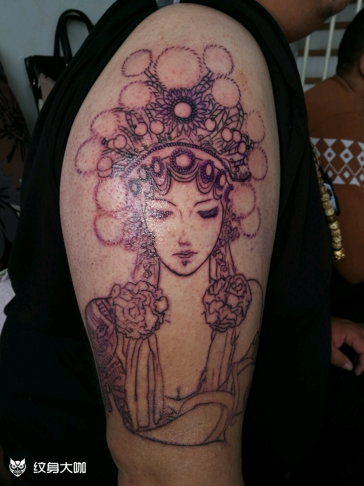 花旦_纹身图案手稿图片_温柔小野骨头的纹身作品集