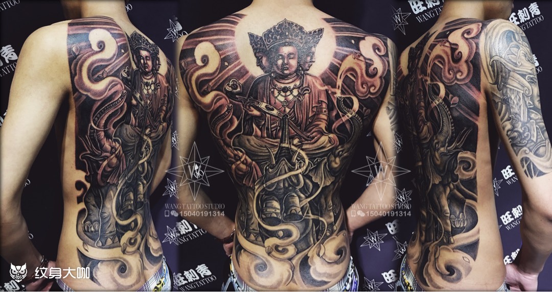 普贤菩萨_纹身图案手稿图片_刘兴旺的纹身作品集