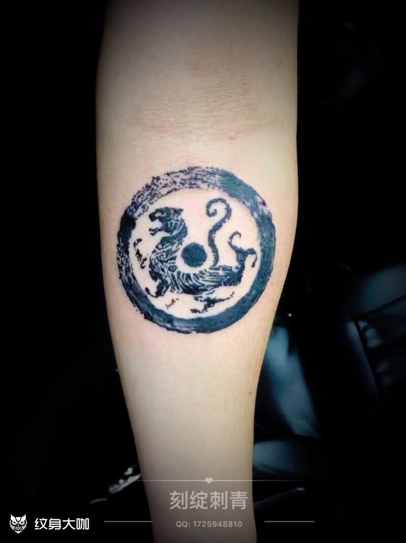 白虎图腾_纹身图案手稿图片_o莽的纹身作品集