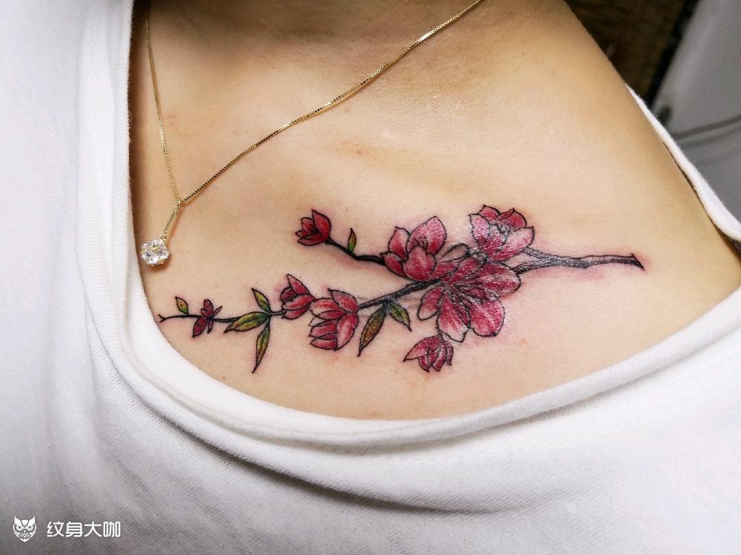 海棠_纹身图案手稿图片_绿锦的纹身作品集