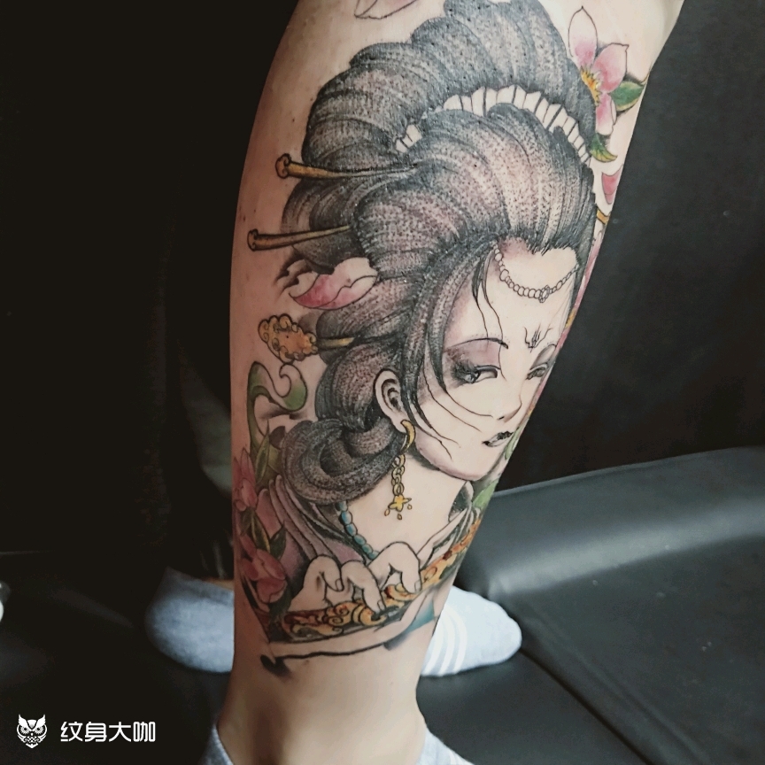 艺伎_纹身图案手稿图片_刘秋伶的纹身作品集