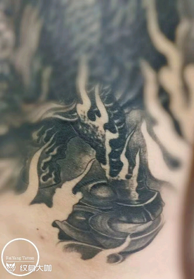 麒麟半背麒麟恢复后效果 4次_纹身吧社区 - 纹身大咖