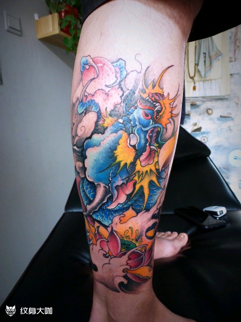 彩色《龙》_纹身图案手稿图片_强子的纹身作品集
