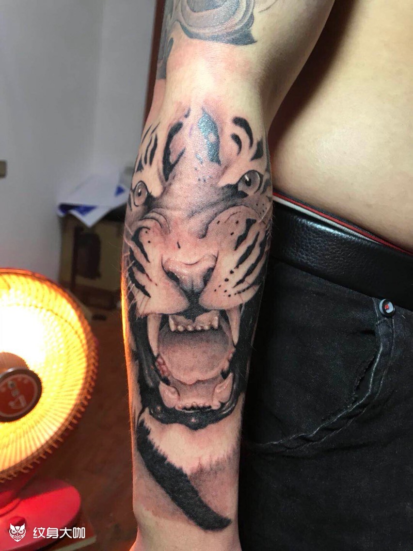 虎头_纹身图案手稿图片_蔡畅的纹身作品集