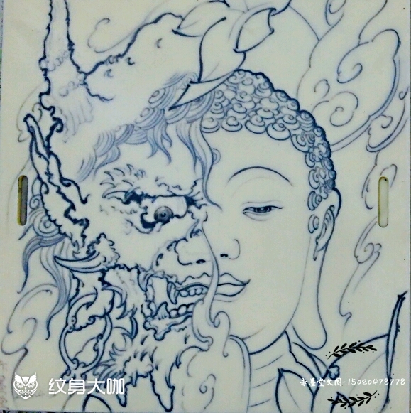 一念之间_纹身图案手稿图片_刘鹏的纹身作品集