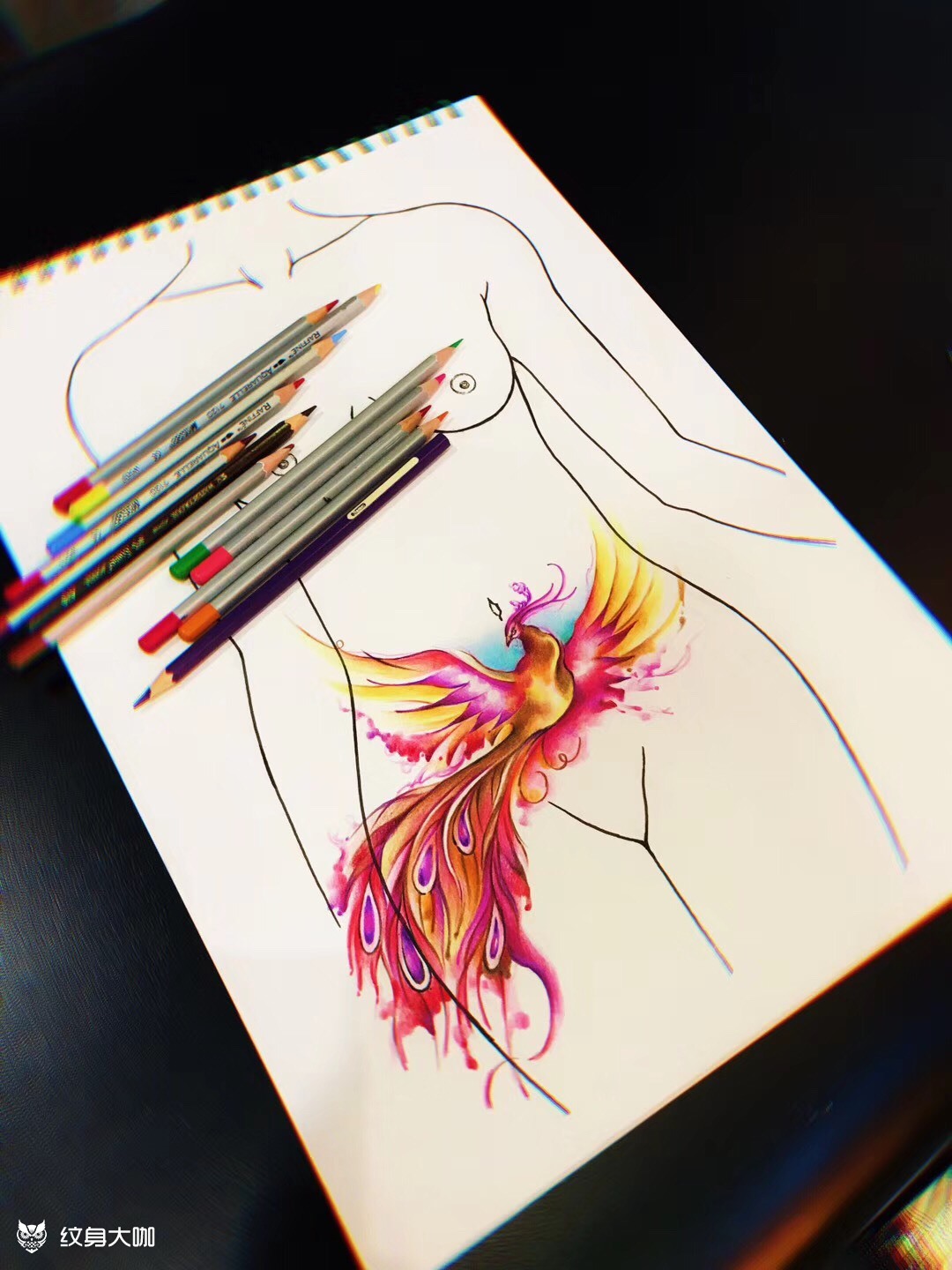 遮盖刨妇产及妊娠纹设计手稿已完_纹身吧社区 - 纹身大咖