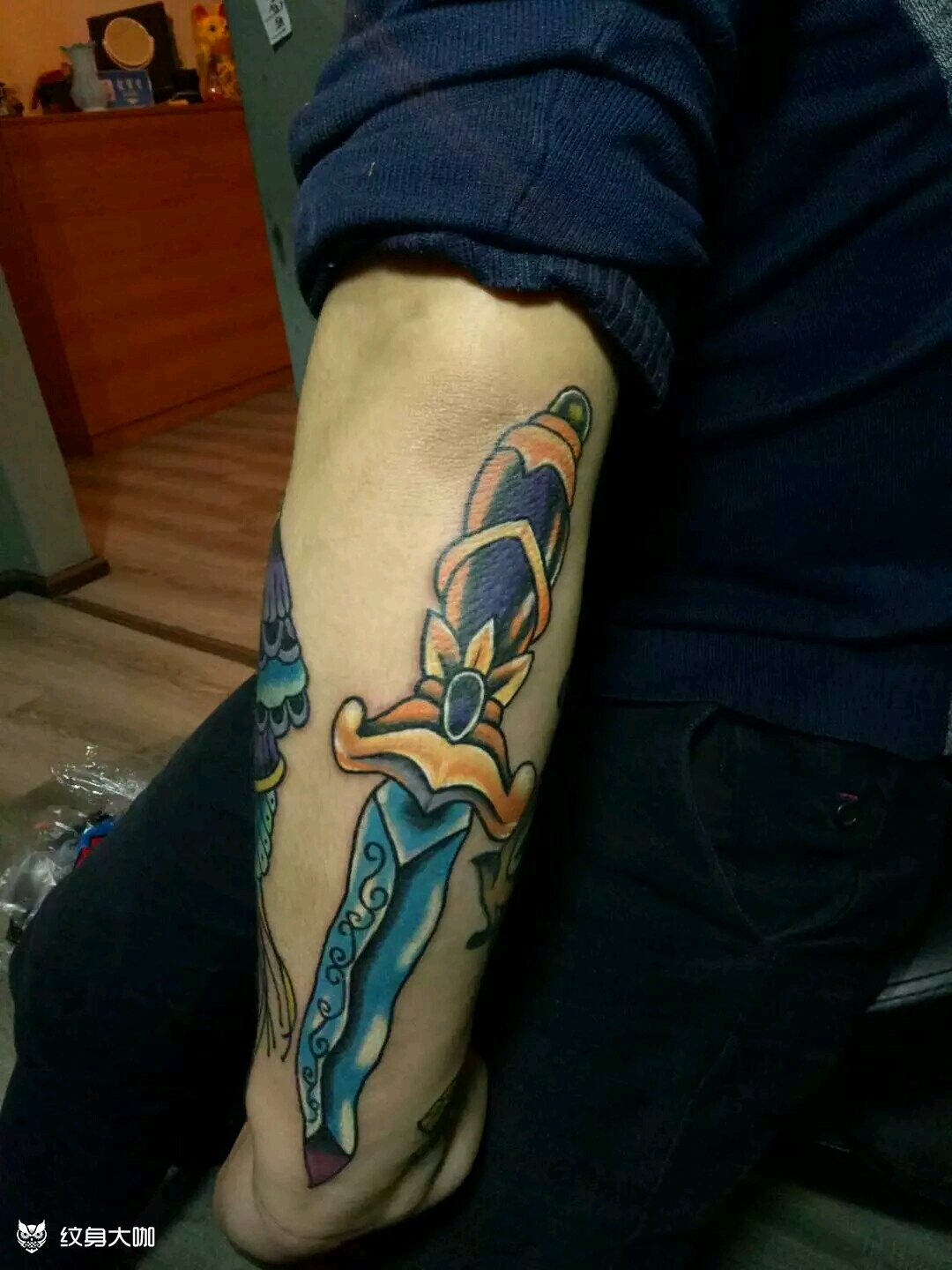 青铜剑_纹身图案手稿图片_陈家光的纹身作品集