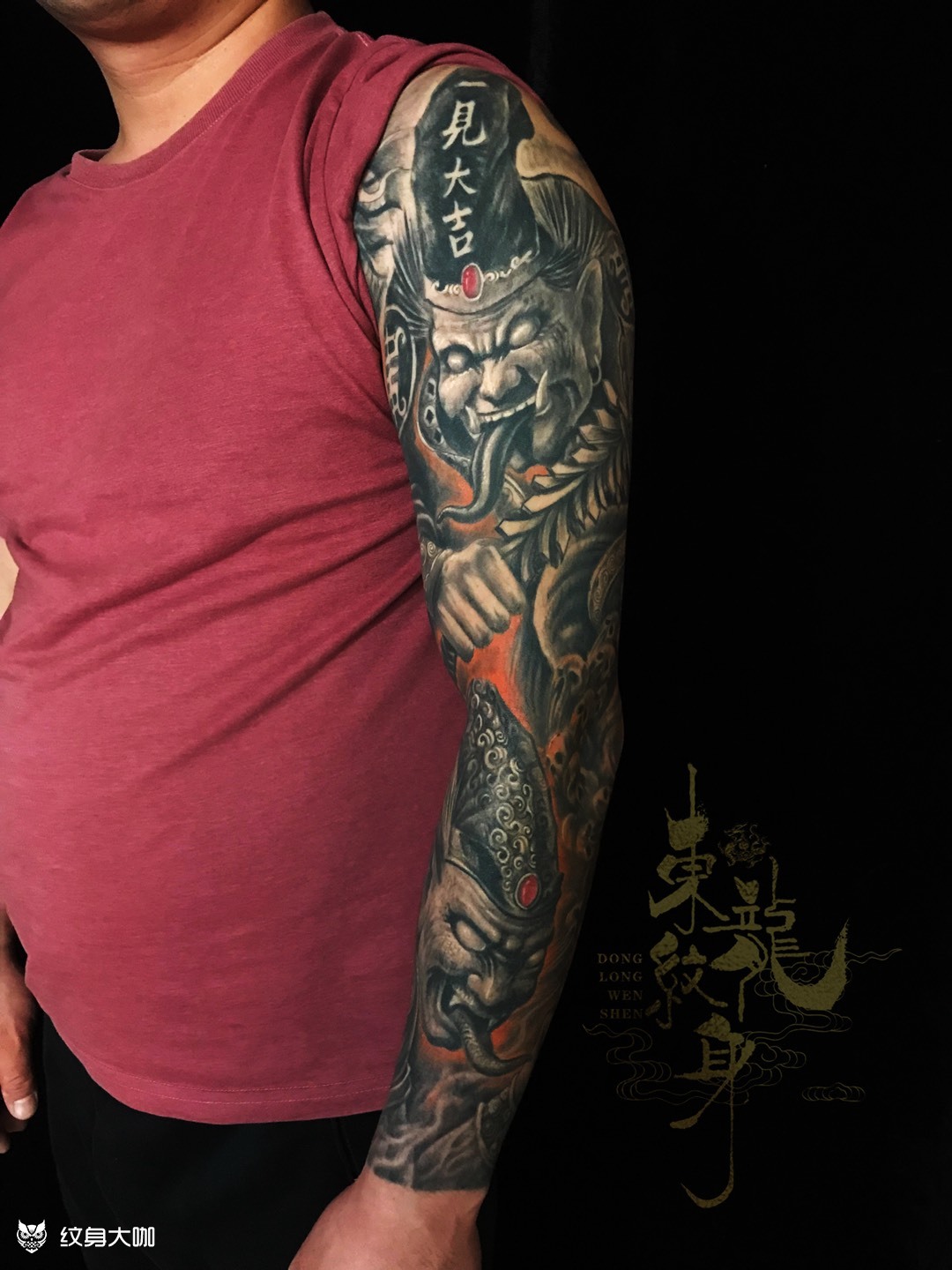 黑白无常花臂_纹身图案手稿图片_陈维国的纹身作品集