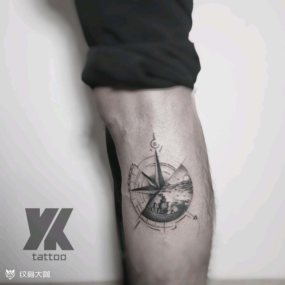 爱自由爱旅游指南针_纹身图案手稿图片_言刻的纹身作品集