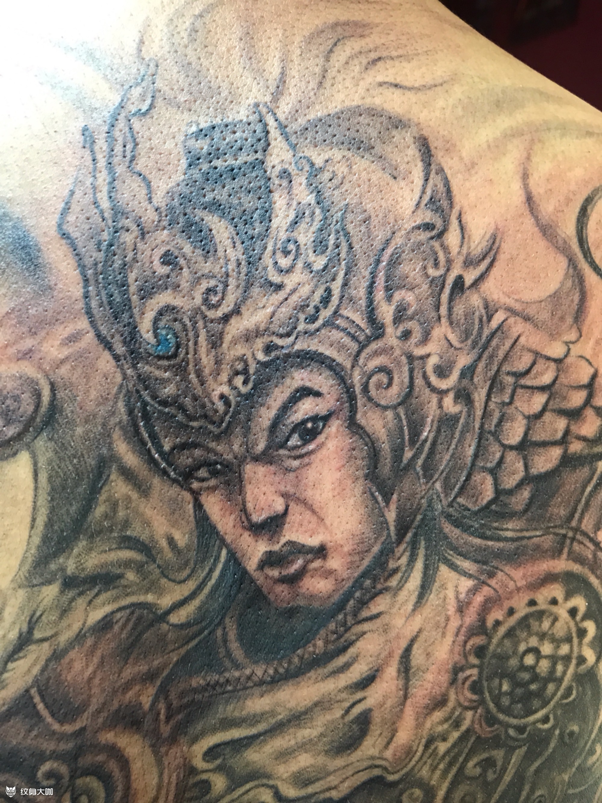 满背赵云_纹身图案手稿图片_娜娜的纹身作品集