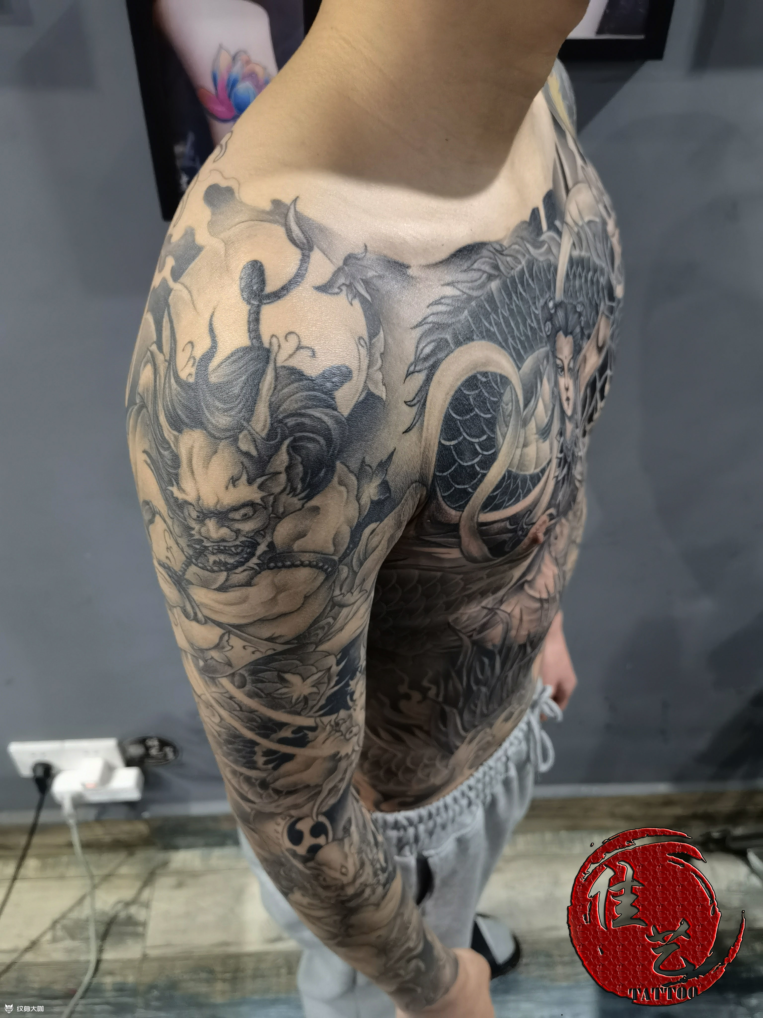 哪吒降龙遮盖,修改,添加,断_纹身吧社区 - 纹身大咖
