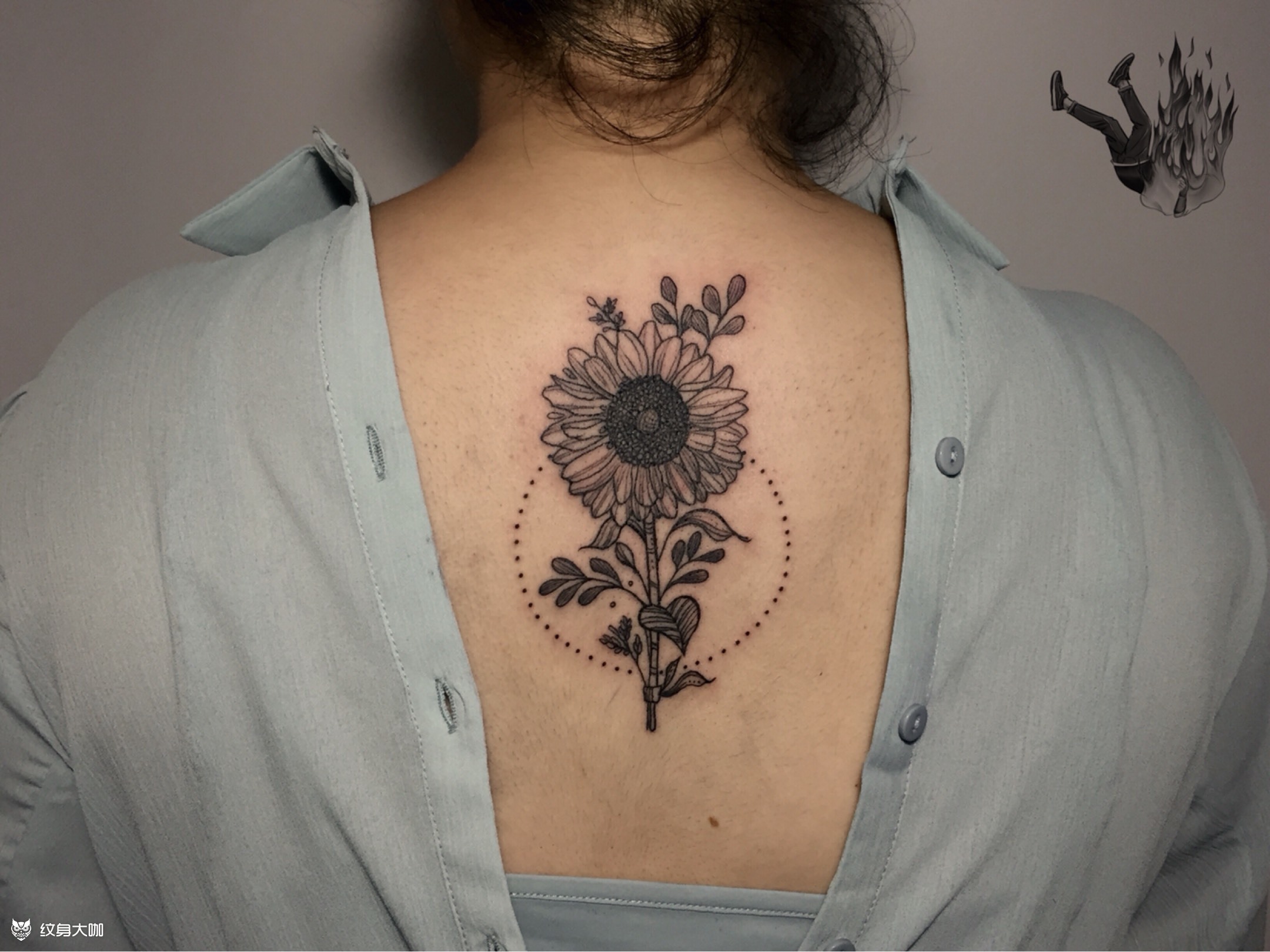 向日葵_纹身图案手稿图片_张艺竞的纹身作品集