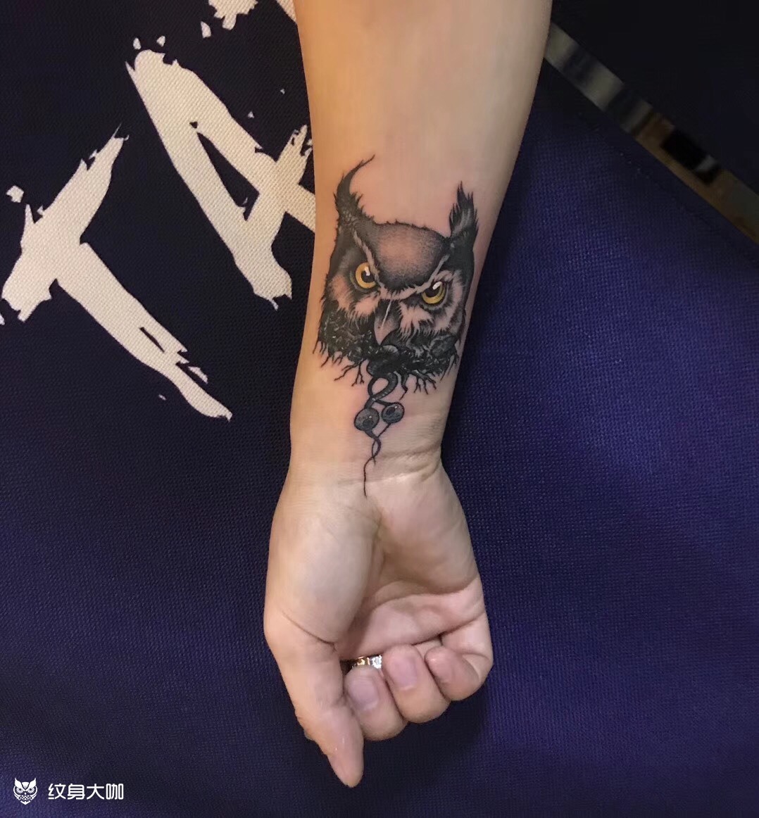 猫头鹰_纹身图案手稿图片_剑锋的纹身作品集