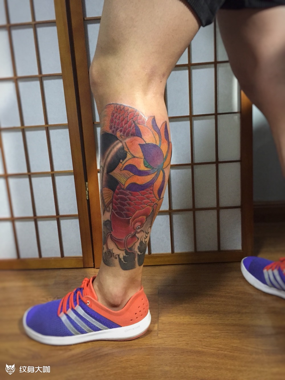 小腿鲤鱼_纹身图案手稿图片_程龙的纹身作品集