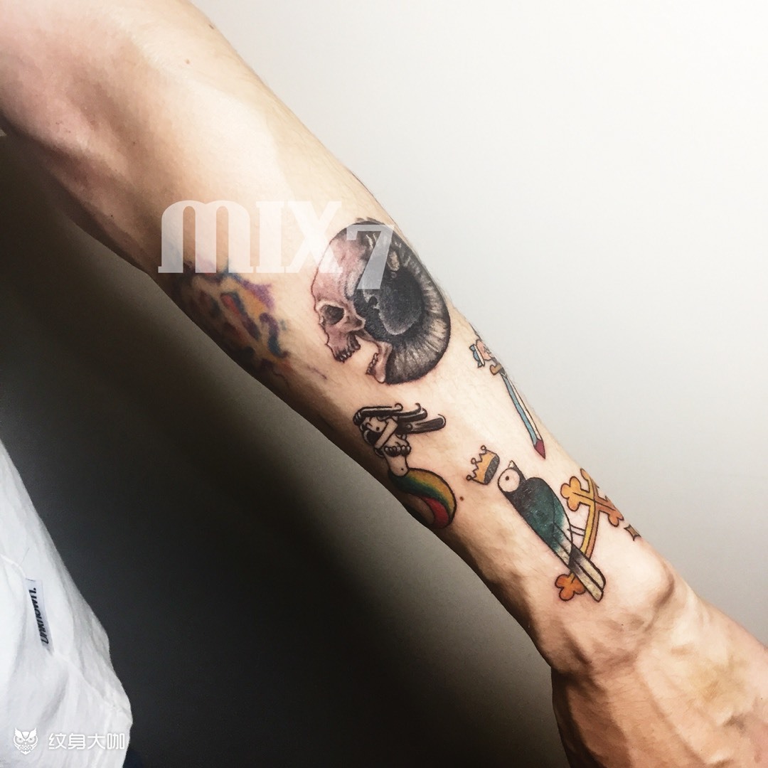 拼图花臂未完_纹身图案手稿图片_呈古josie hu的纹身作品集