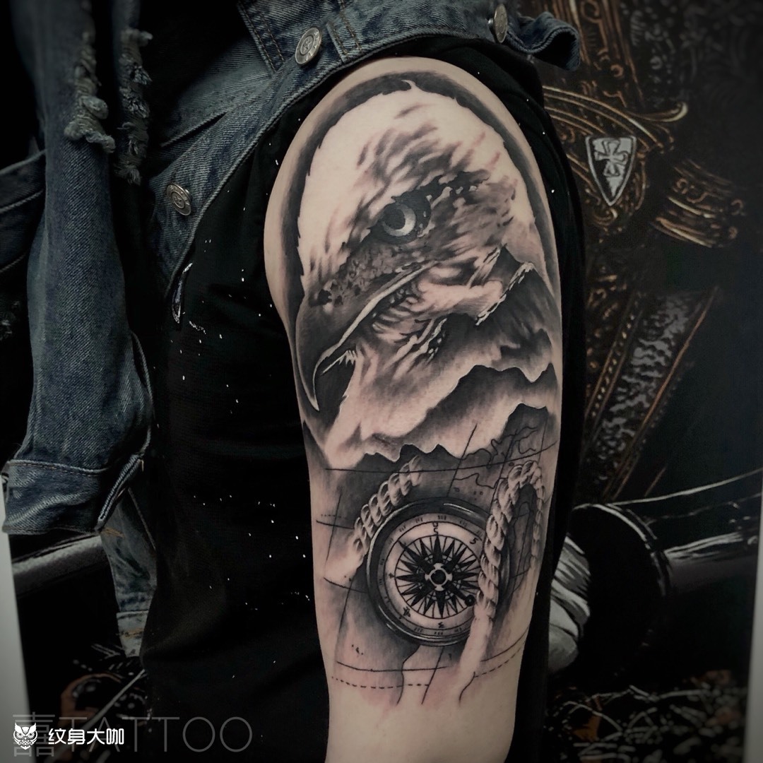 写实鹰_纹身图案手稿图片_小吉的纹身作品集