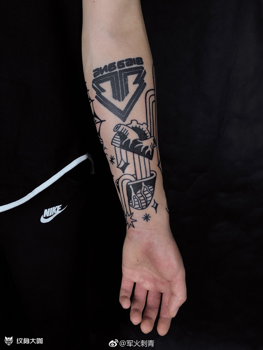 拼接花臂_纹身图案手稿图片_胡军的纹身作品集