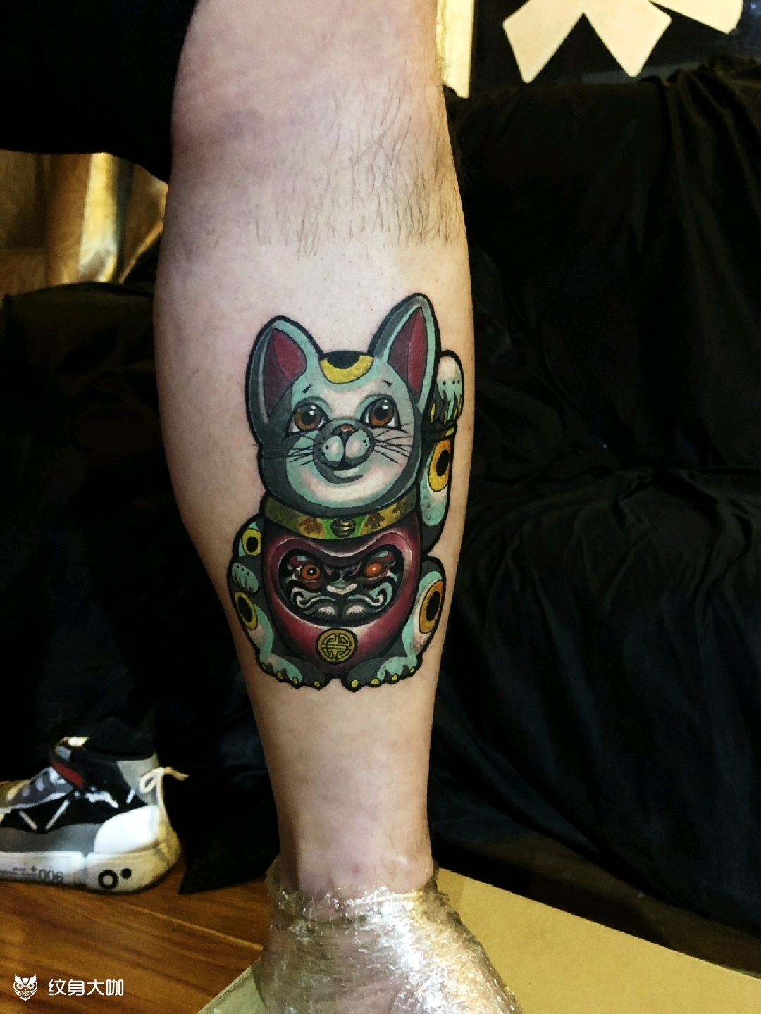 招财猫_纹身图案手稿图片_雕军的纹身作品集