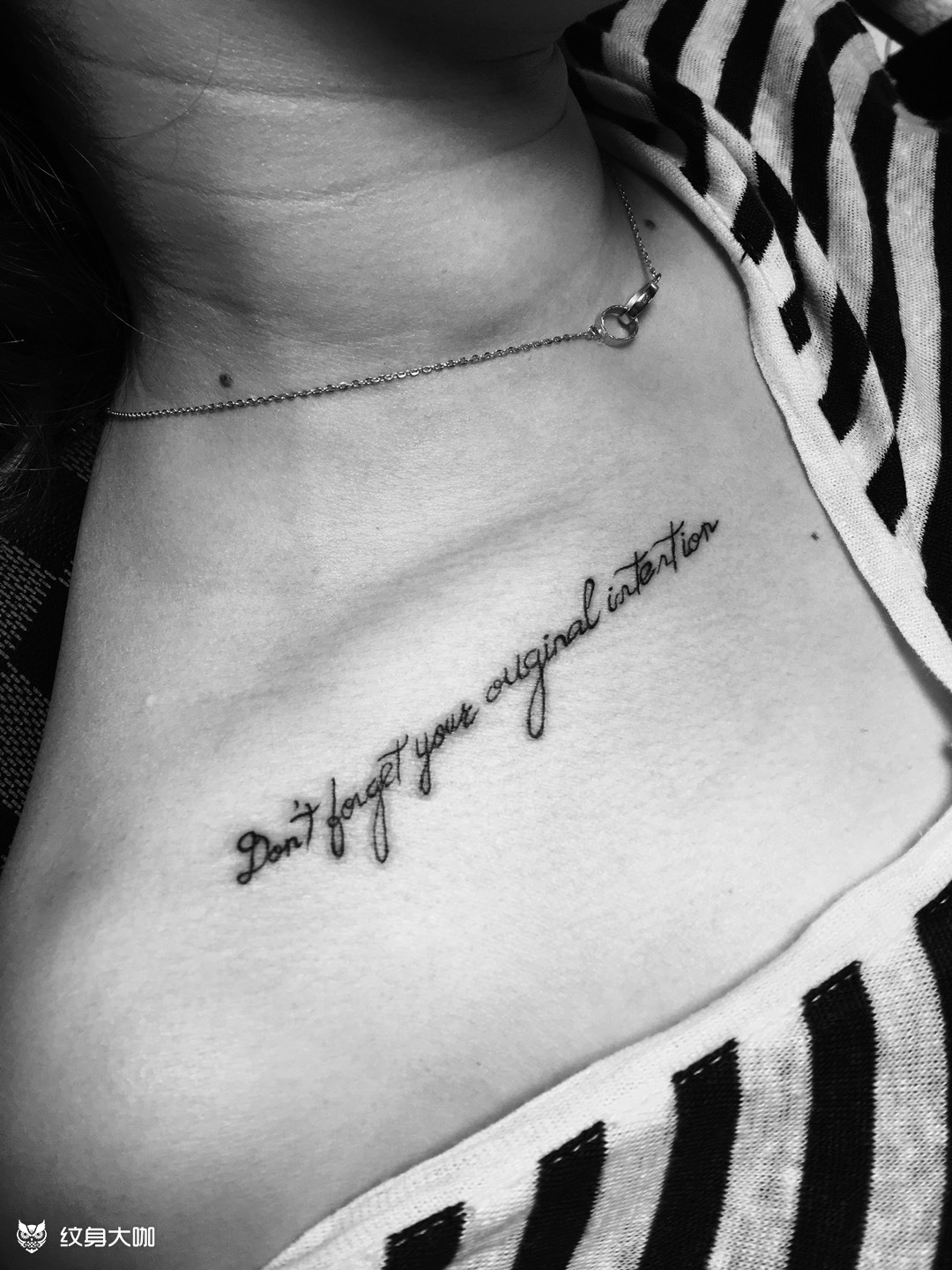 锁骨英文_纹身图案手稿图片_紫龙的纹身作品集