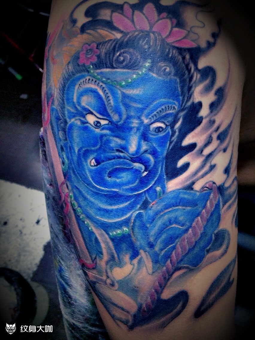 不动冥王 修改加上色效果_纹身图案手稿图片_李东旭 的纹身作品集