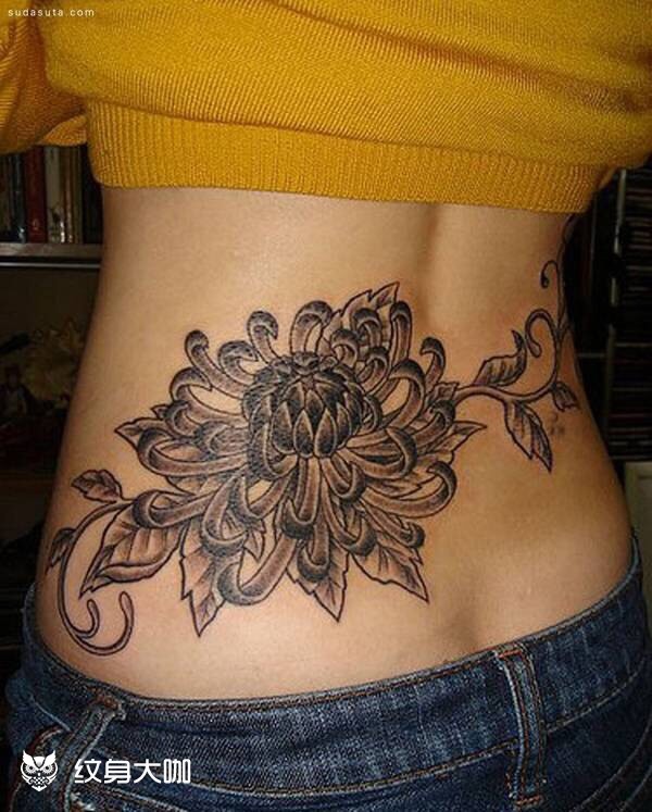 腰花_纹身图案手稿图片_倩倩的纹身作品集