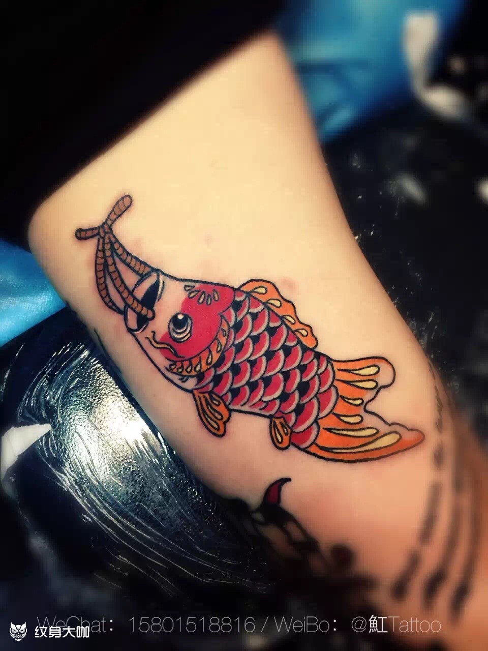 日式原创鲤鱼旗_纹身图案手稿图片_魟tattoo的纹身作品集