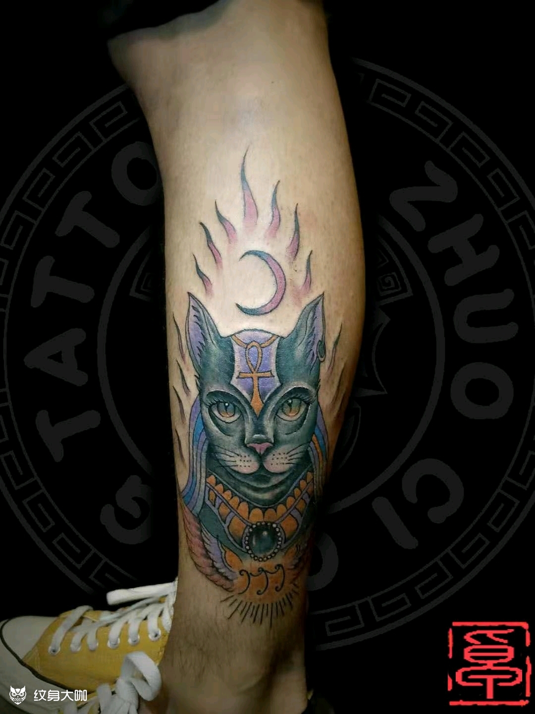 猫神_纹身图案手稿图片_艺卓的纹身作品集