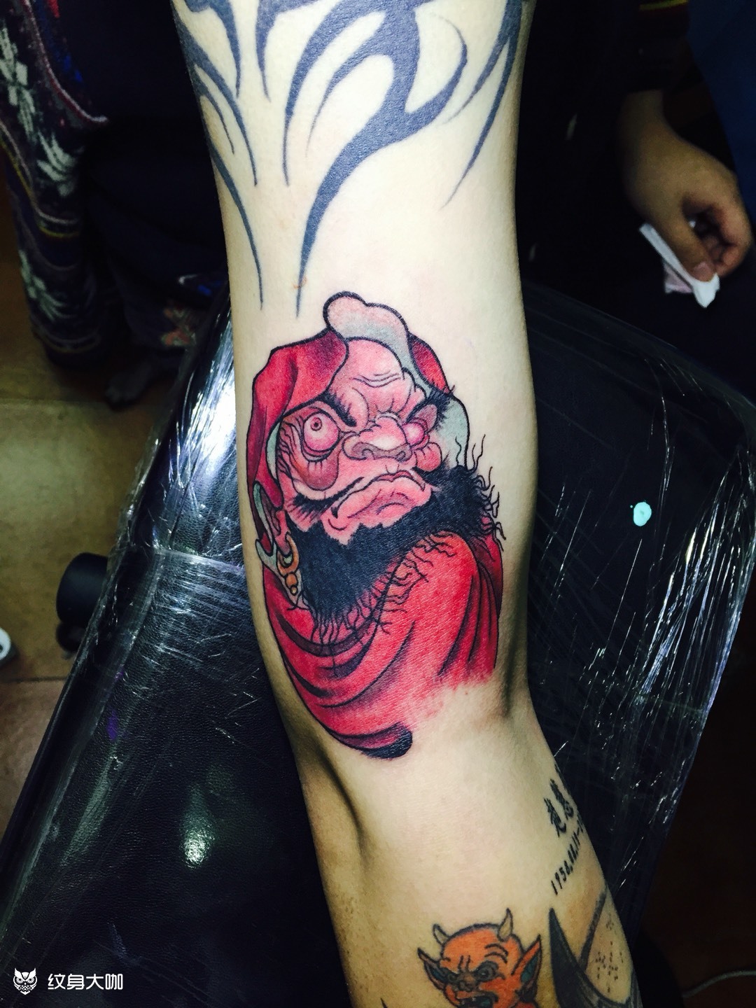 达摩_纹身图案手稿图片_饶琦的纹身作品集