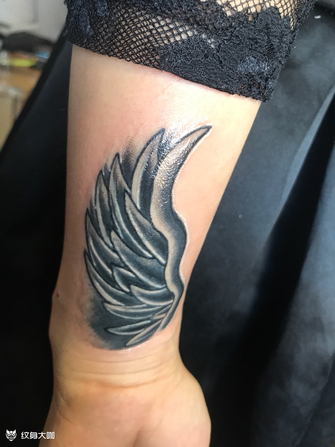 翅膀遮盖_纹身图案手稿图片_#阿宇的纹身作品集