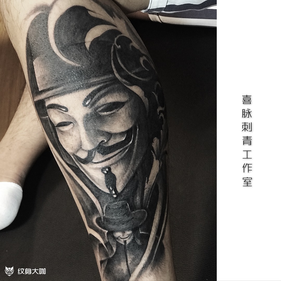 v字写实电影_纹身图案手稿图片_二喜的纹身作品集