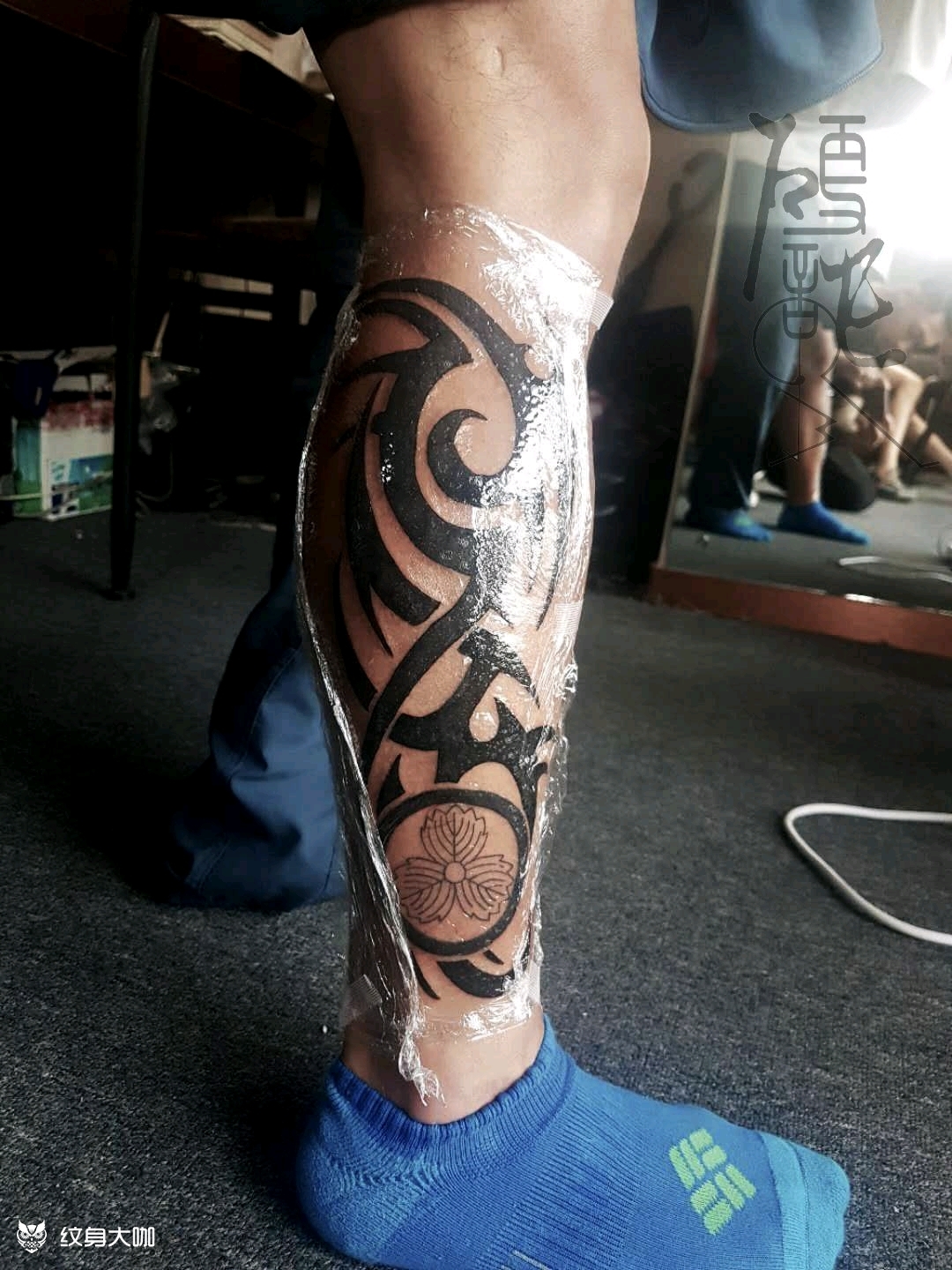 小腿图腾_纹身图案手稿图片_samuel mui € 梅的纹身作品集