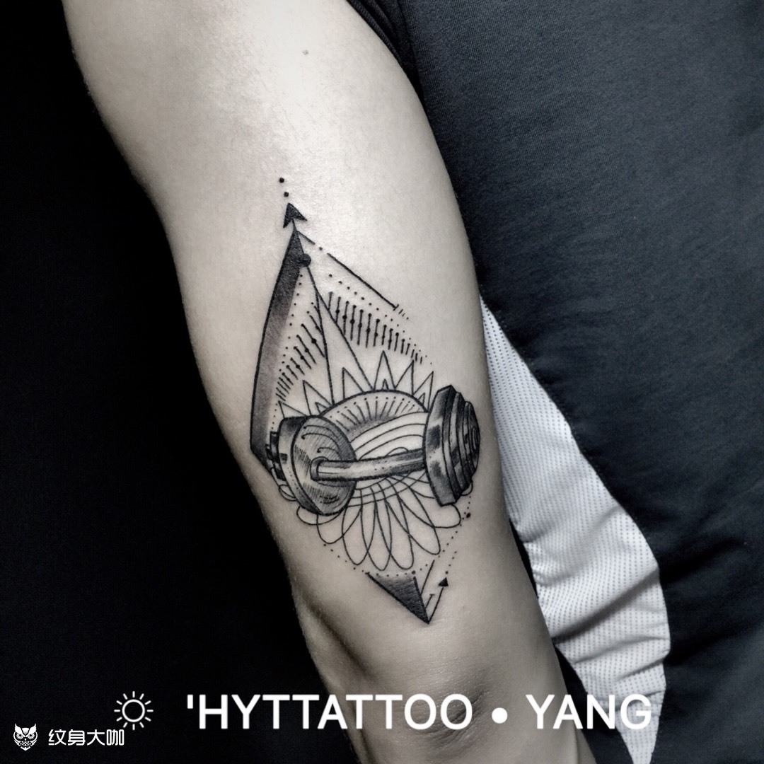 哑铃_纹身图案手稿图片_欧阳的纹身作品集