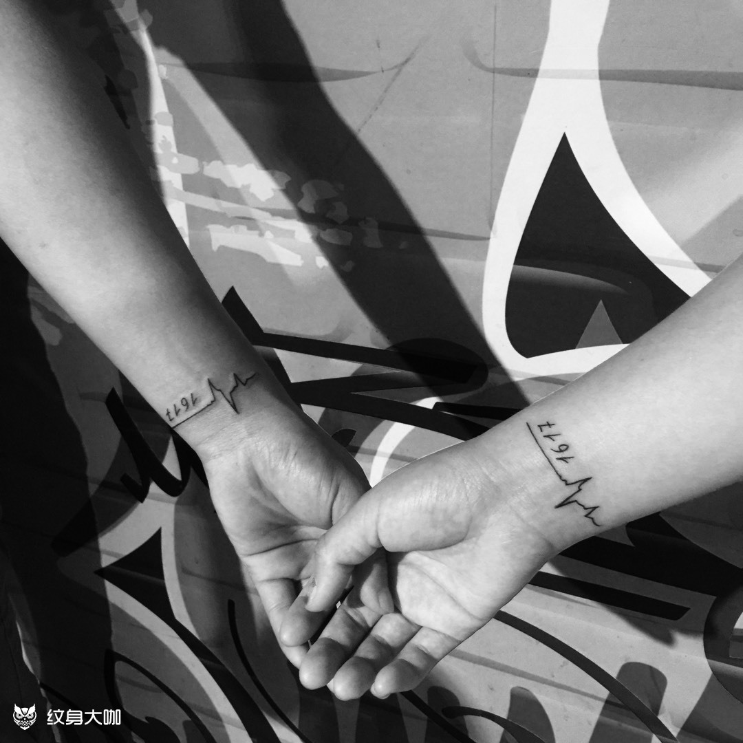 情侣 心电图_纹身图案手稿图片_灰师的纹身作品集