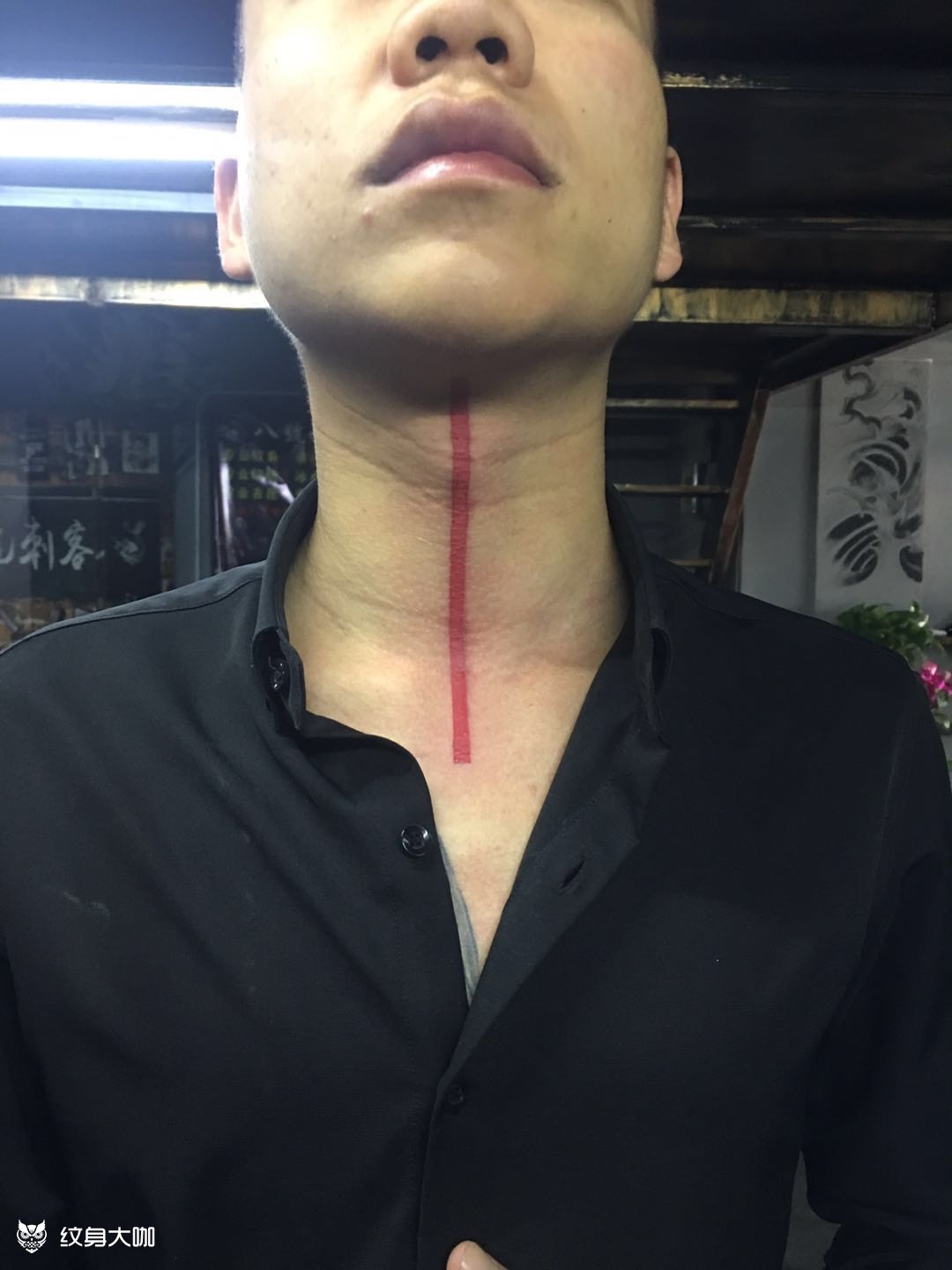 颈部红线_纹身图案手稿图片_大明的纹身作品集