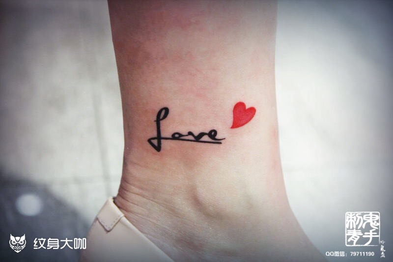 脚踝字母_纹身图案手稿图片_张斌的纹身作品集