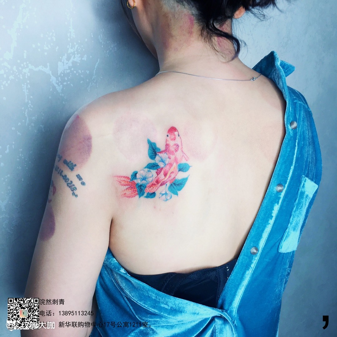 鱼_纹身图案手稿图片_熊靓的纹身作品集