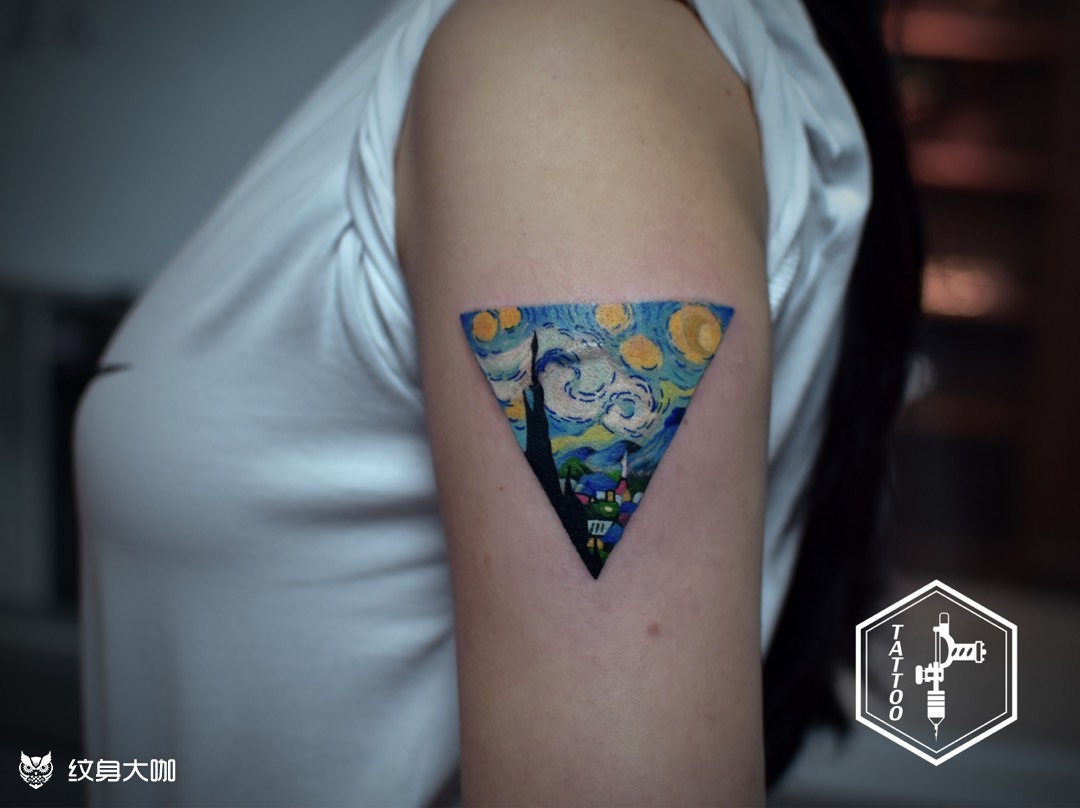 梵高的星空_纹身图案手稿图片_小曼的纹身作品集