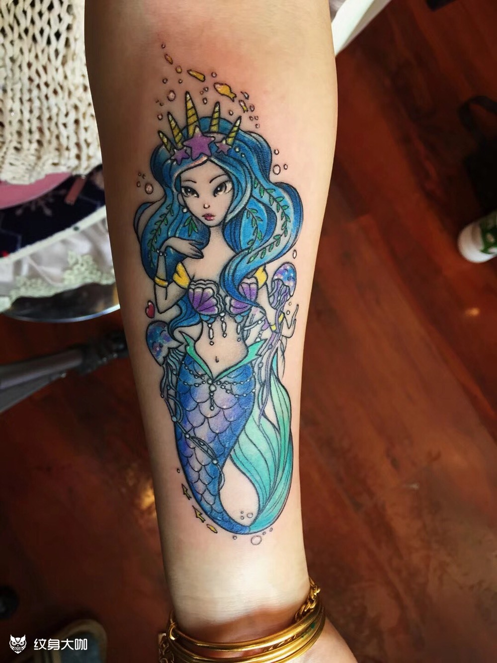 美人鱼_纹身图案手稿图片_马世骁的纹身作品集