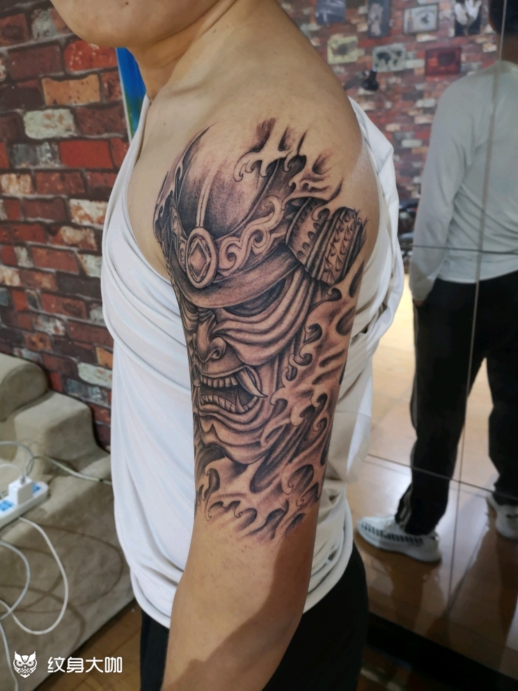 鬼武士_纹身图案手稿图片_张新生的纹身作品集