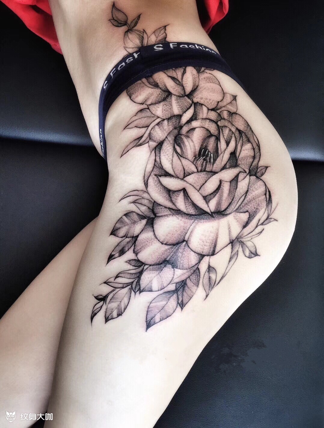 大腿花_纹身图案手稿图片_肖克的纹身作品集