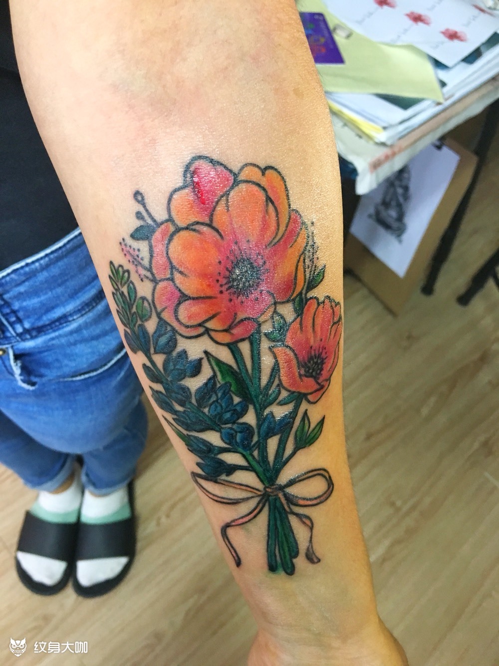 罂粟花_纹身图案手稿图片_楠神的纹身作品集